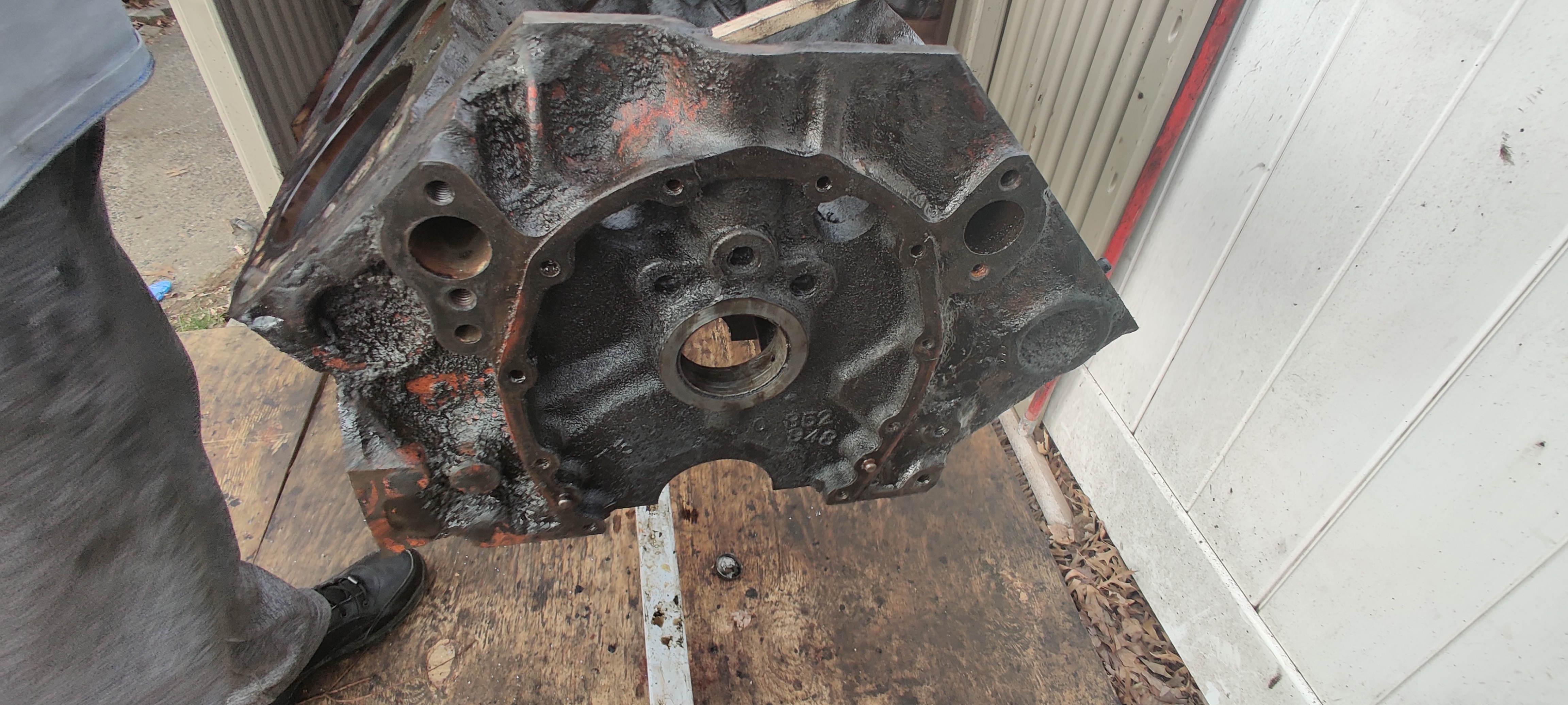 Front of engine block